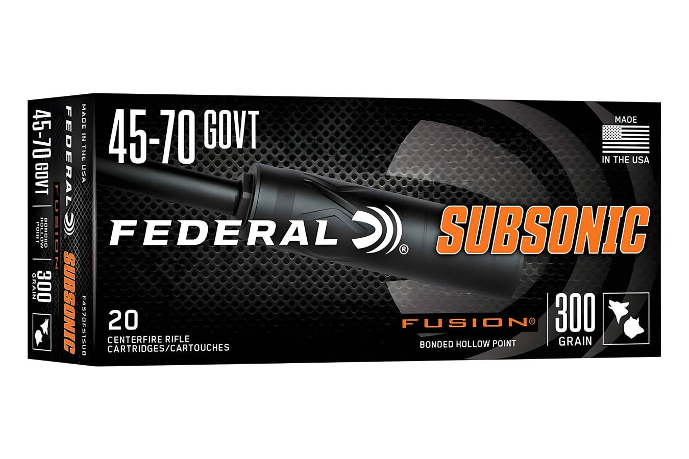 FEDERAL AMMUNITION 45-70 Govt 300gr Fusion Soft Point Subsonic 20/Box